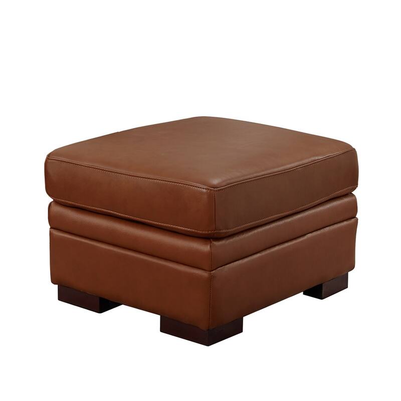 Hydeline Dillon Top Grain Leather Ottoman