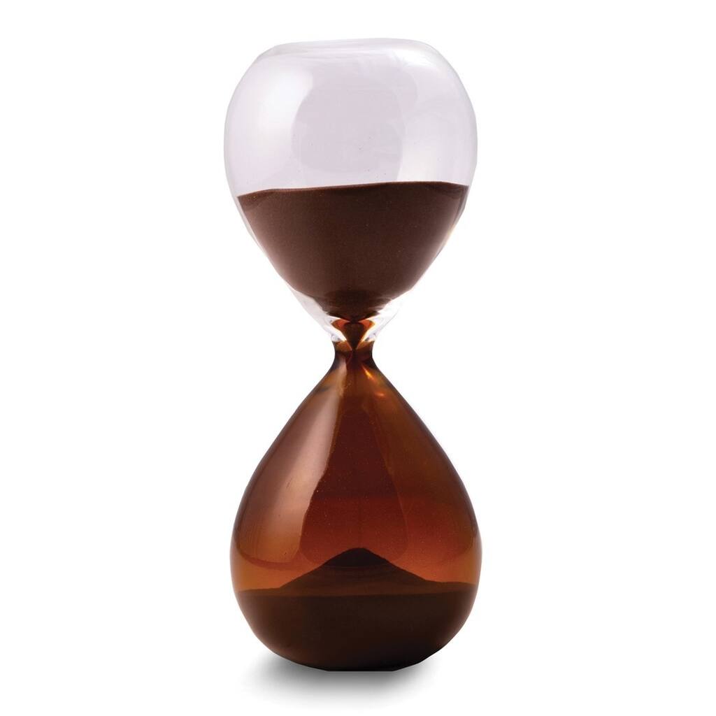 Curata Amber Sand with Hand-Blown Glass 60 Minute Sand Timer