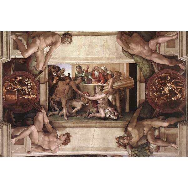 Easy Art Prints Michelangelo's 'Sacrifice of Noah, Sistine Chapel' Premium Canvas Art