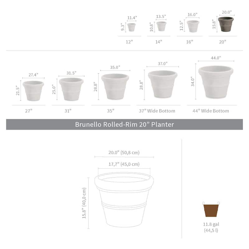 Brunello Classic Round Planter