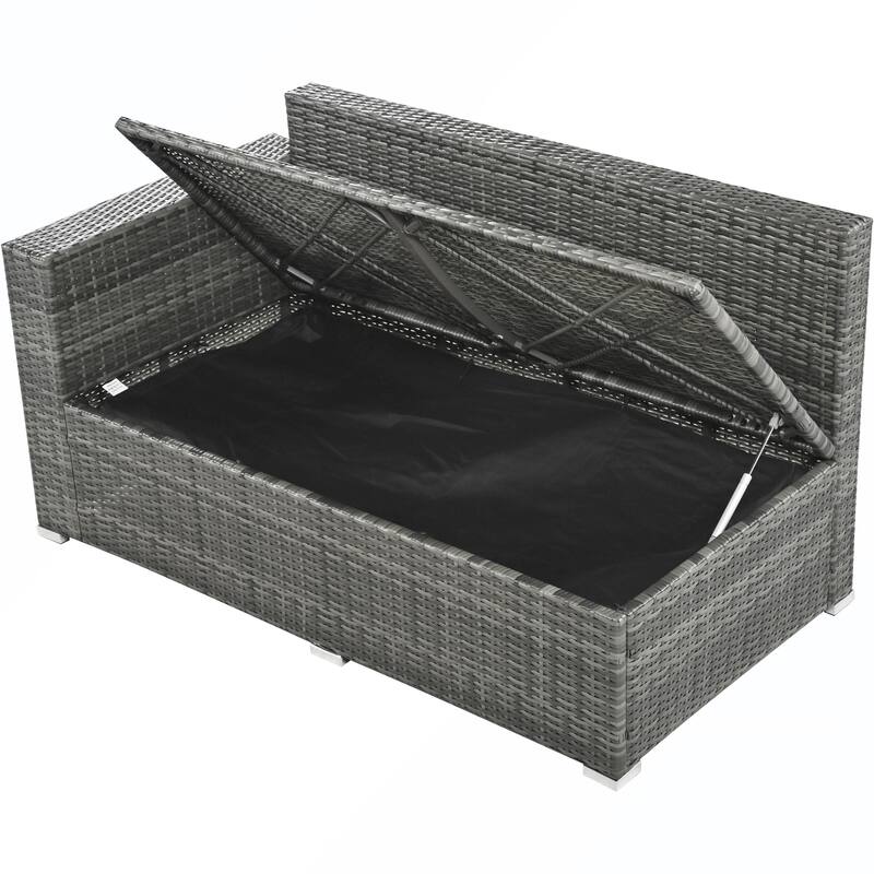 6PCS PE Rattan Sofa Set With Storage Box