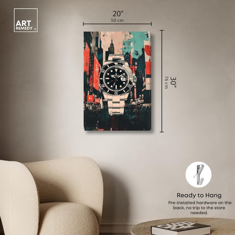 Cityscape Watch Canvas by Art Remedy, Gallery Wrapped