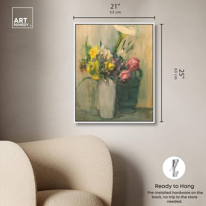 Flowers by Julian Alden Weir Canvas by Art Remedy