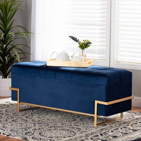 Parker Glam and Luxe Storage Ottoman