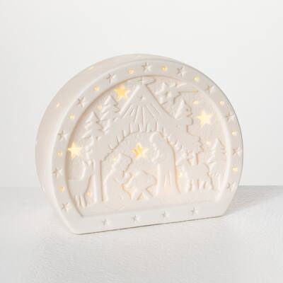 Ceramic LED Nativity Dome