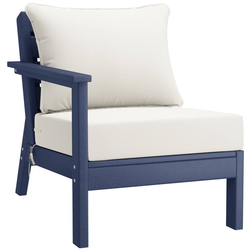 Birchwood All Weather HDPE Outdoor Patio Navy Blue Deep Seating Conversation Set (6-Piece Set)