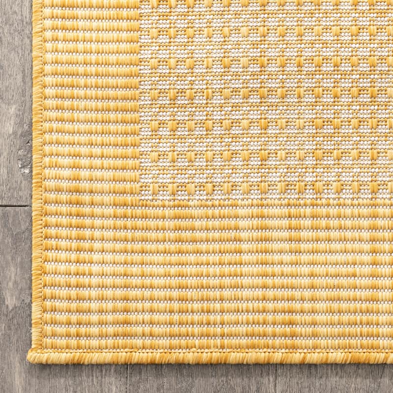 Well Woven Medusa Odin Indoor Outdoor Border Solid Area Rug