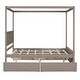 preview thumbnail 25 of 26, Full Size Canopy Platform Bed with 4 Drawers & Support Slats
