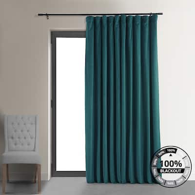 Exclusive Fabrics Signature Extra Wide Blackout Velvet Curtains (1 Panel) - Luxurious Blackout Drapes