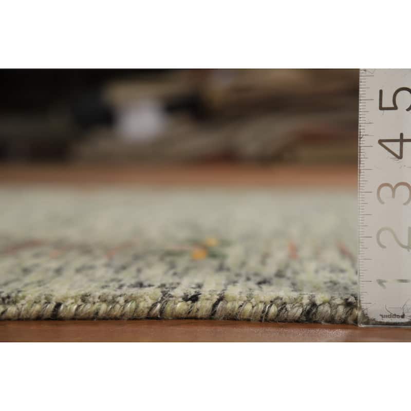 Hand Knotted Oriental 100% Wool Carpet Tribal Animal Pictorial Green Gabbeh Area Rug - 7' 7'' X 5' 3''