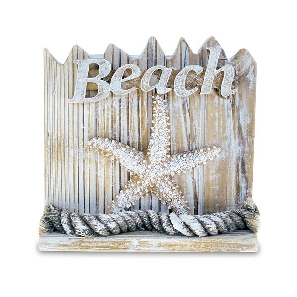 CoTa Global Baja Beach Starfish Nautical Wooden Coaster Set - 9Lx5.75Wx5H inches.