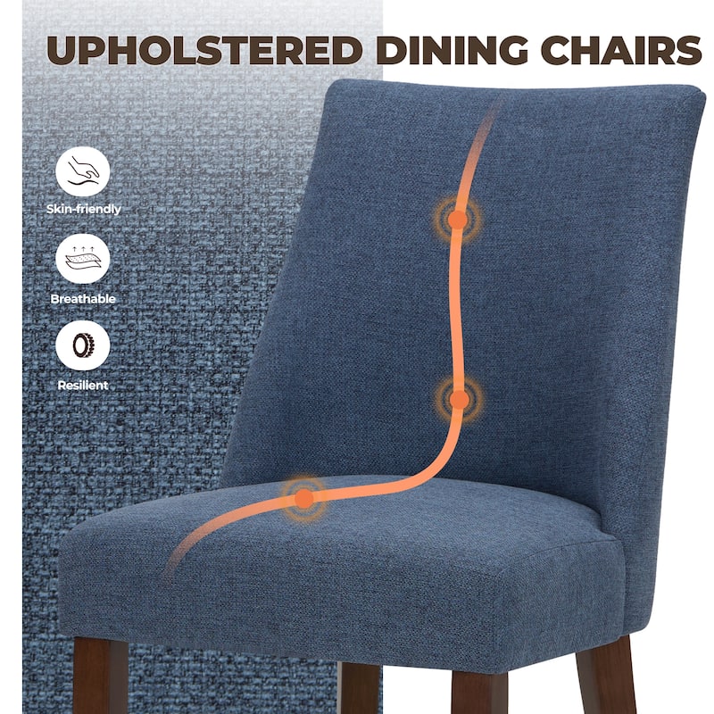 RENEWLINE Contemporary Dining Chair（Set of 2/4/6 - Upholstered Backrest & Wood Frame