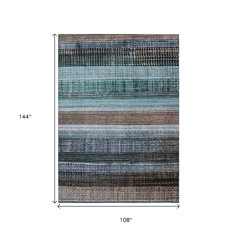 HomeRoots Striped Transitional Rectangle Outdoor Rug