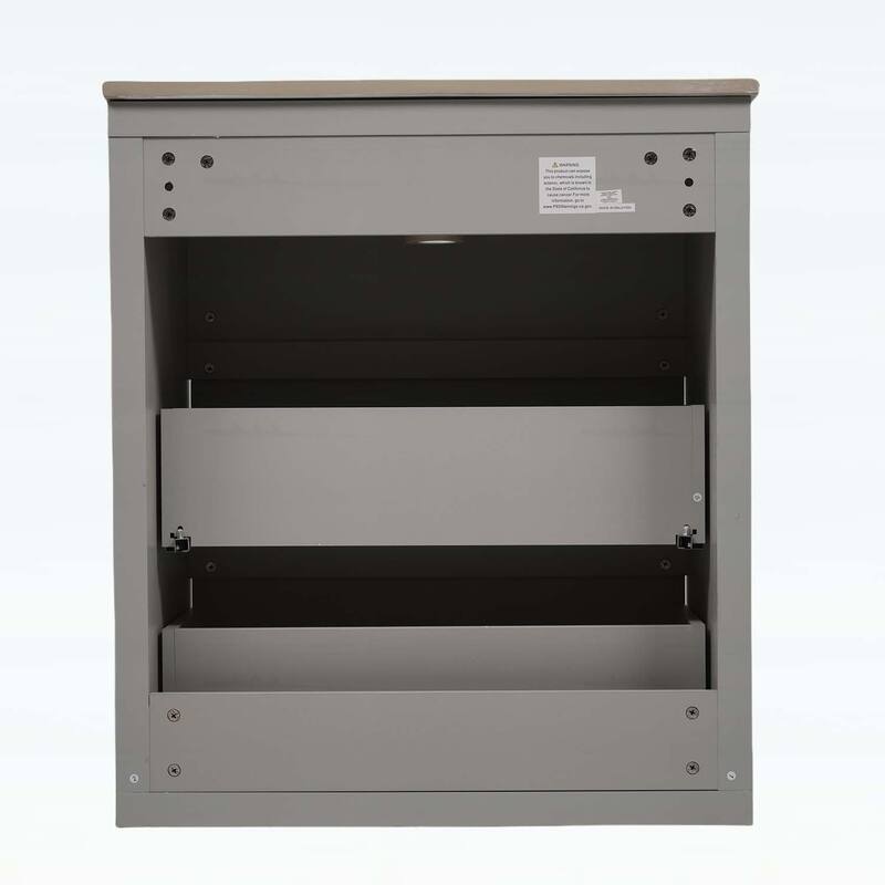 30 Inch Freestanding Bathroom Vanity with Ceramic Sink,2 Full-Extension Drawers