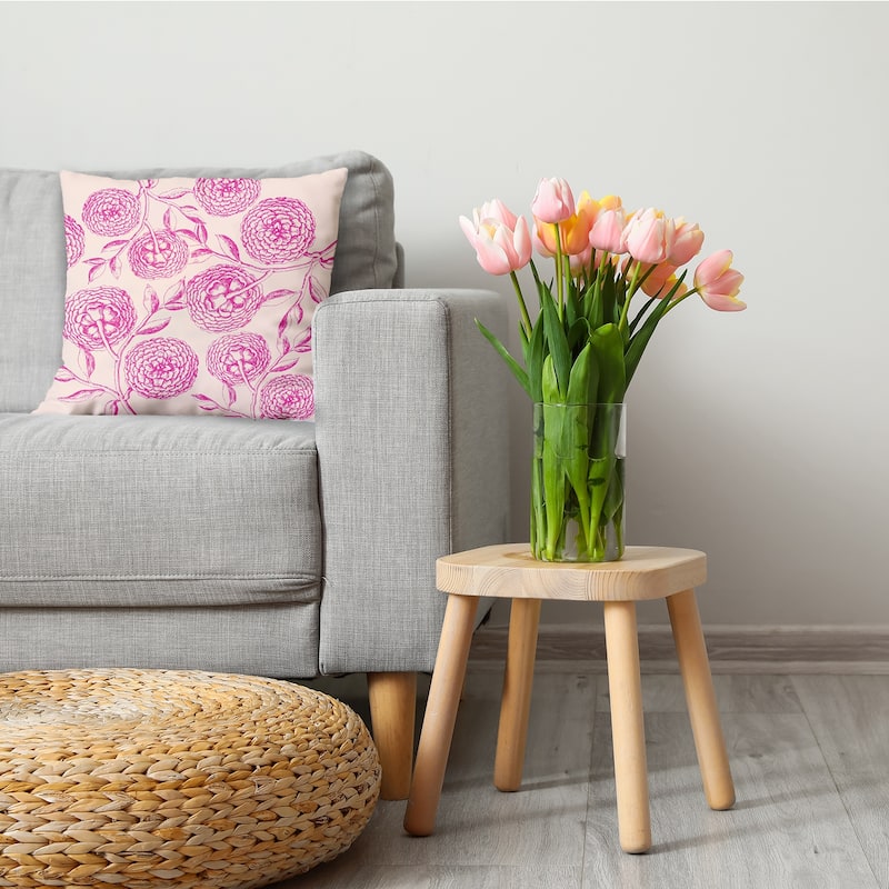 Antique Flowers Decorative Throw Pillow