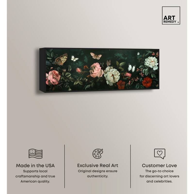 Emerald Floral II Panoramic Canvas by Art Remedy