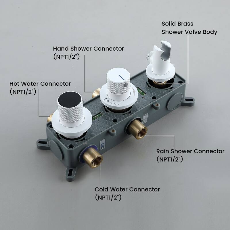 Digital Display Shower Faucet with Hand Shower Brass Waterfall Wall Mount Shower System with Valve