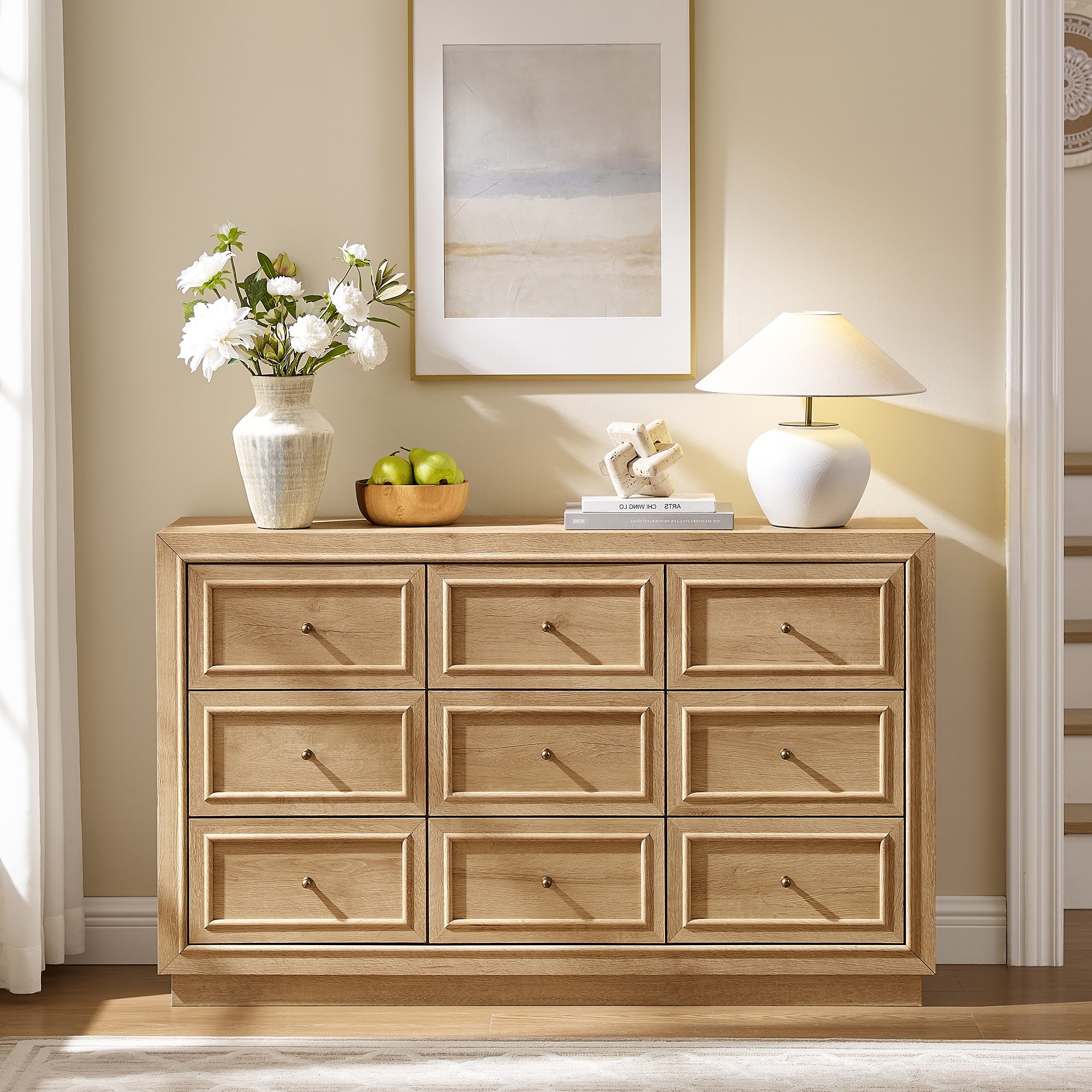6ft long dresser 9 wood drawers Savannah Rustic 9-Drawer Tall tip kit included Mission Quarter Sawn Oak 6