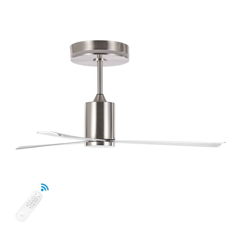 Blair 52" 1-Light Contemporary Minimalist 6-Speed Iron Height Adjustable Integrated LED Ceiling Fan with Remote, by JONATHAN Y