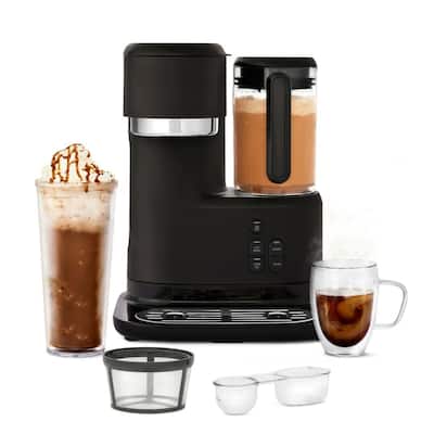 Single Serve Frappe and Iced Coffee Maker with Blender, Black
