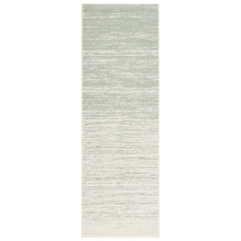 SAFAVIEH Adirondack Vera Modern Ombre Distressed Area Rug - 2'6" x 8' Runner - Sage/Ivory