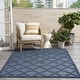 preview thumbnail 43 of 99, Nourison Easy Care Indoor/Outdoor Moroccan Trellis Area Rug 5' x 7' - Navy/Blue