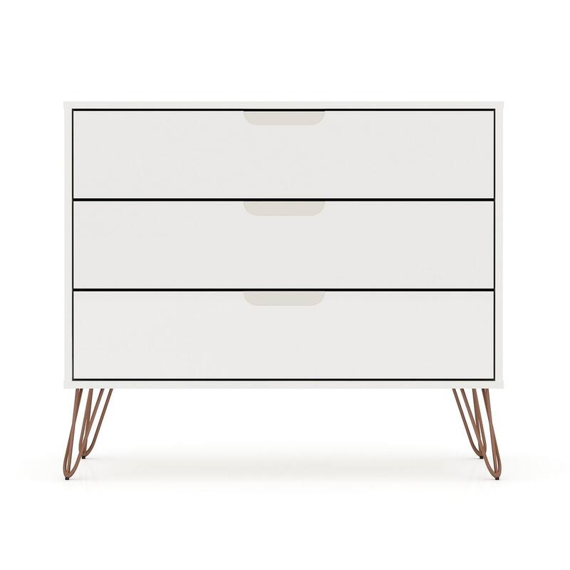 Manhattan Comfort Rockefeller 3-Drawer Dresser (Set of 2)
