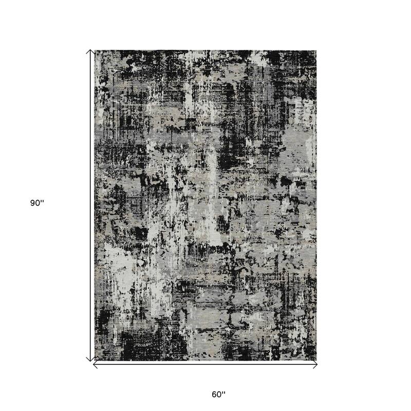 HomeRoots Abstract Transitional Rectangle Outdoor Rug