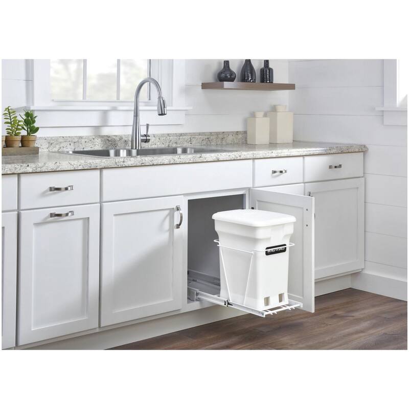 Rev-A-Shelf RV Series Bottom Mount Single Bin Trash Can - 24 Quart