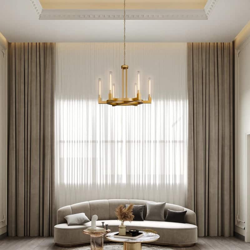 KAYLA 35 in. 6 - Light Wagon Wheel Chandelier - 35in