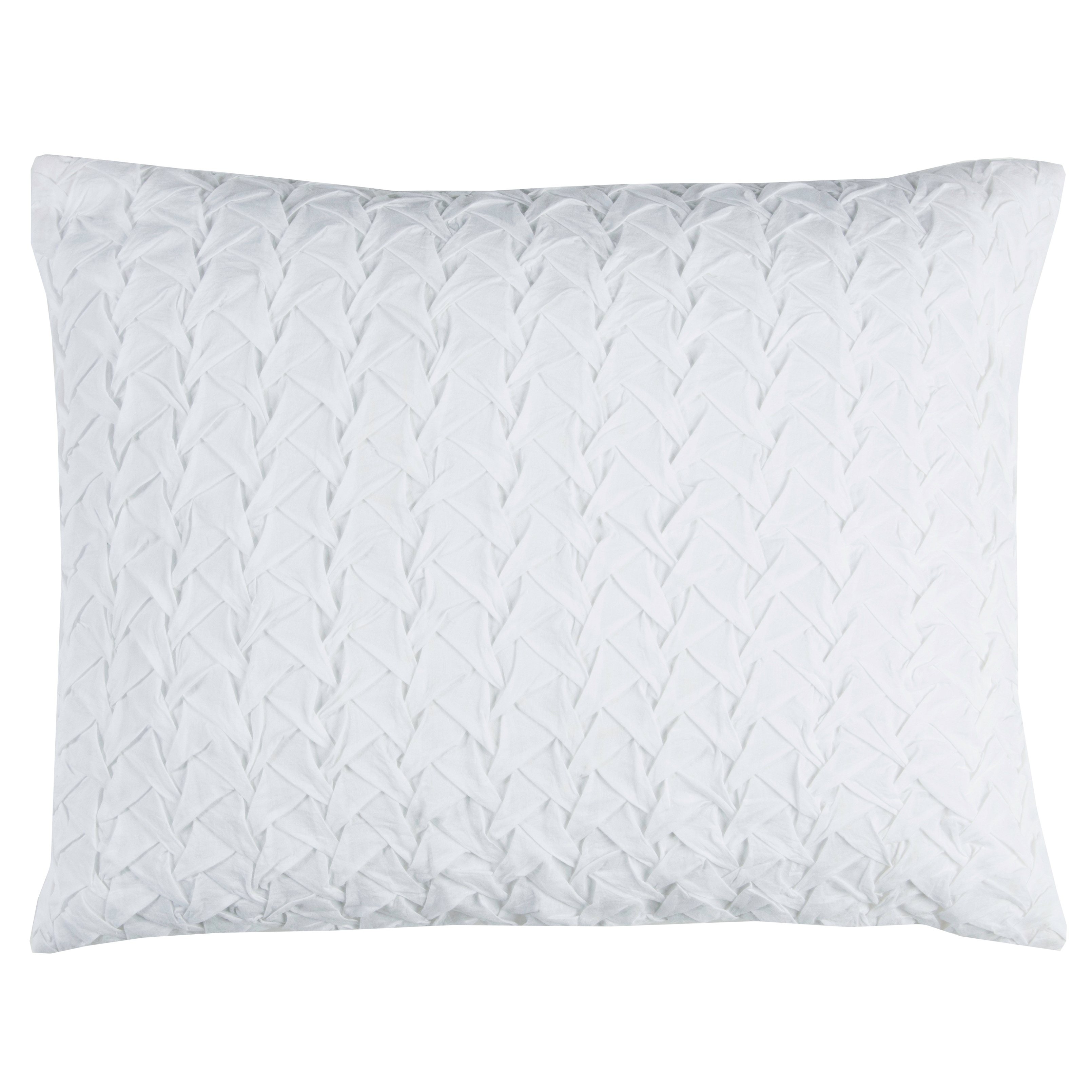 Carley White Hand Quilted Cotton Sham