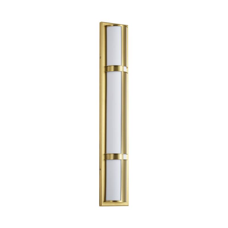 26" Modern Black/Gold LED Wall Sconce - 11W 3000K Warm Light, Linear Fixture for Bedroom & Hallway