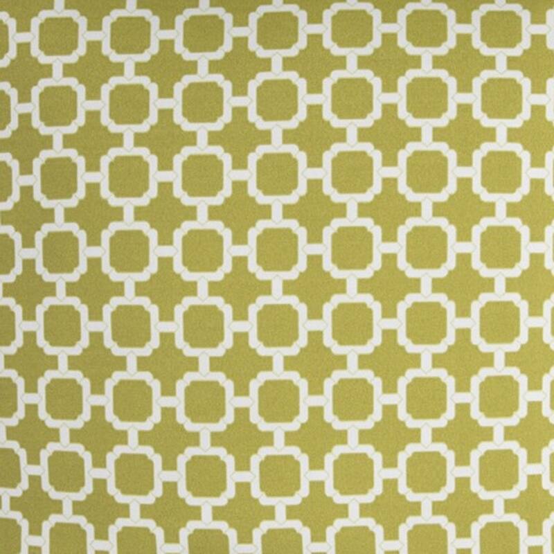 22" Green and White Quatrefoil Indoor Outdoor Throw Pillow