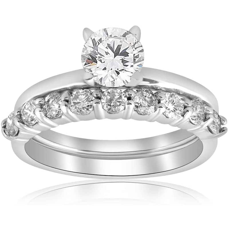 Bliss Diamond 1 1/10ct Diamond Engagement Wedding Ring Solitaire Set White Gold - 5