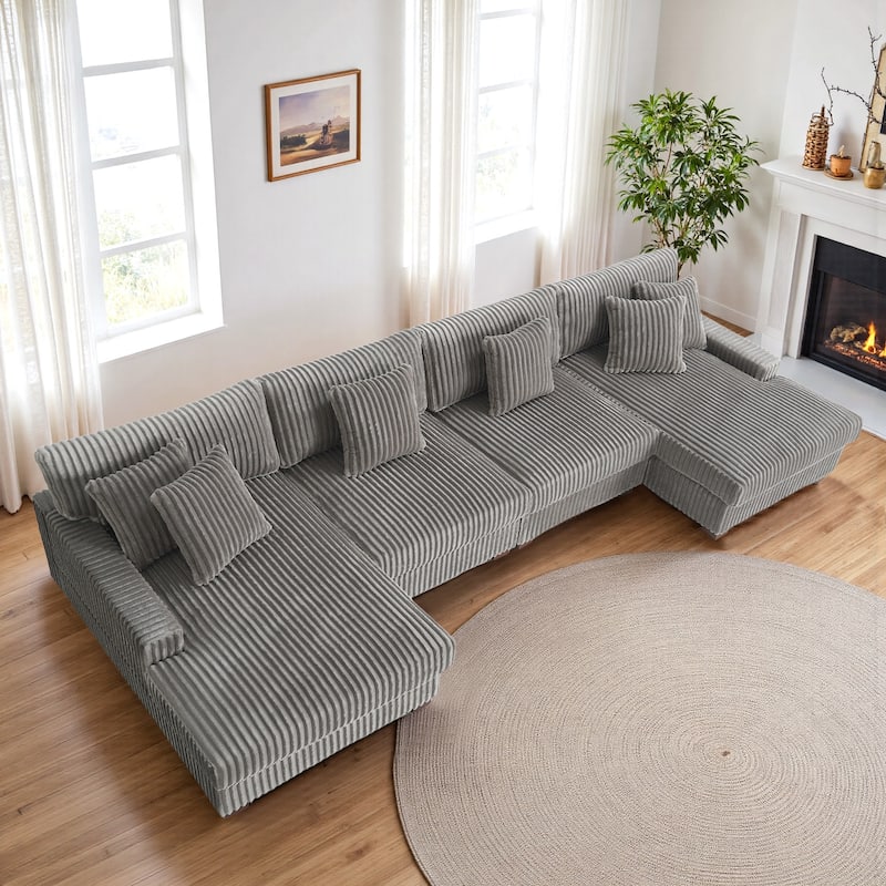 Anne 150" W Oversized Upholstered Modular Sectional Sofa