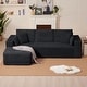 preview thumbnail 7 of 48, 102.76" Corduroy Cloudy L Shaped Sofa with Headrests