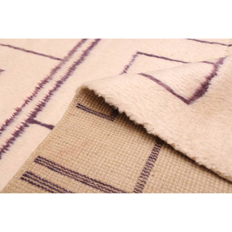 ECARPETGALLERY Hand-knotted Pak Finest Marrakesh Cream Wool Rug - 6'1 x 7'9