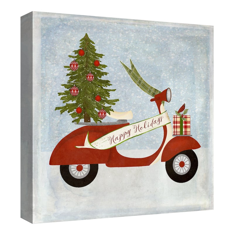 Christmas Scooter, Truck I, Truck II, Truck III by Beth Albert Canvas Art Prints