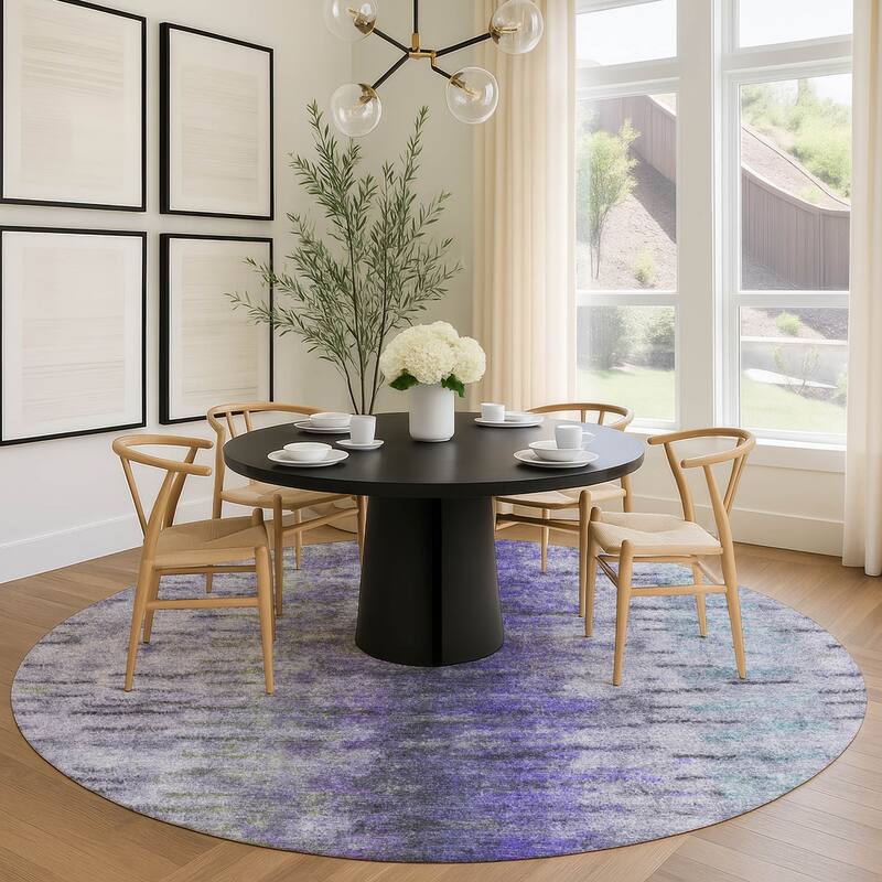 Machine Washable Indoor/ Outdoor Contemporary Ombre Chantille Rug