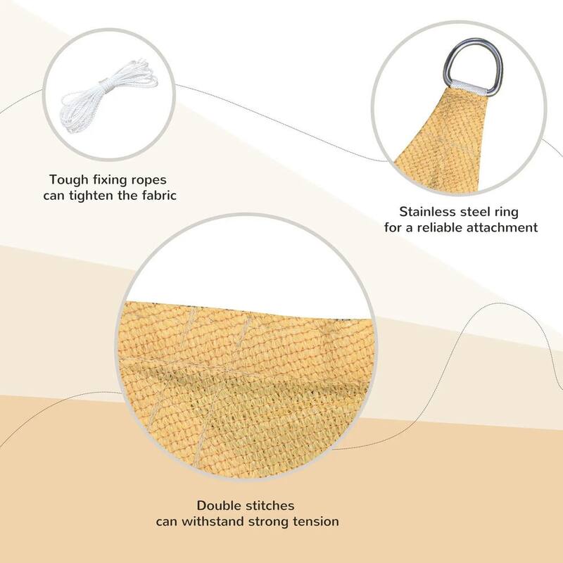 16'x20' Sun Shade Sail Canopy Outdoor Shade Sail Cloth for Patio Yard
