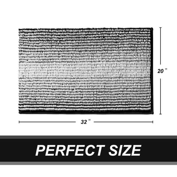 dimension image slide 3 of 10, Ombre Chenille Non-Slip Bath Rug