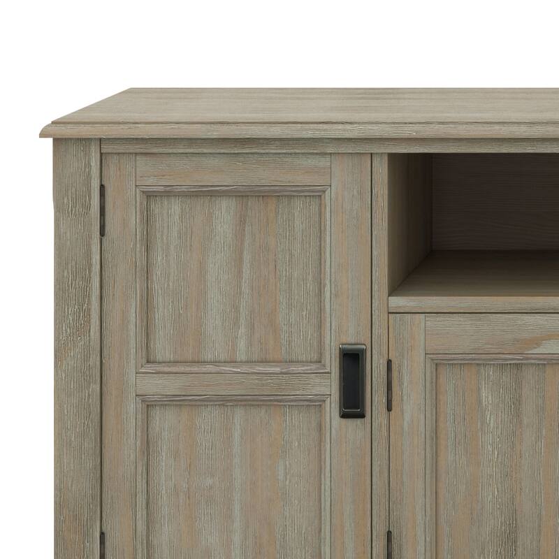 WYNDENHALL Portland SOLID WOOD 72 inch Wide Transitional TV Media Stand For TVs up to 80 inches - 72 inch Wide