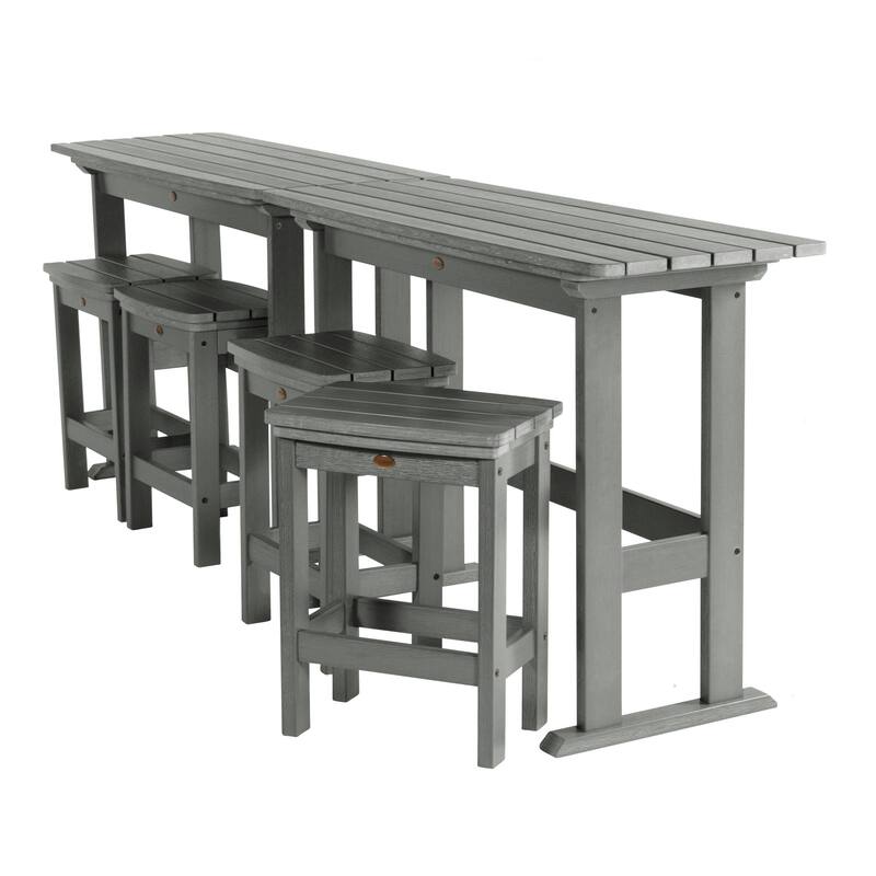 Lehigh 6-Piece Outdoor Balcony Set - Counter-height - Coastal Teak