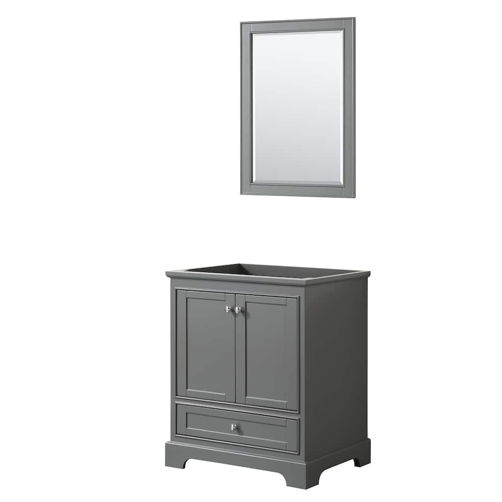 Deborah 30-inch Dark Gray Single Vanity Cabinet, 24-inch Mirror