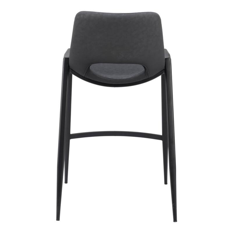 Set of 2 Faux Leather Low Back Chairs with Steel Frame and Footrest