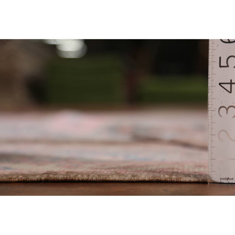 Hand Knotted Oriental 100% Wool Carpet Transitional All-Over Pink Oushak Area Rug - 16' 11'' X 6' 10''