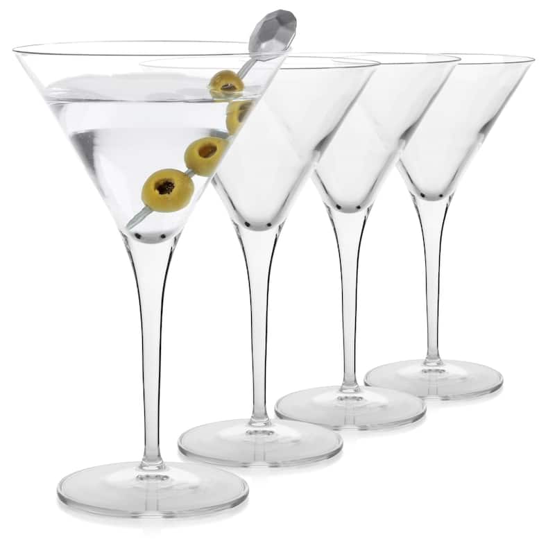 Luigi Bormioli Set of 4 Crescendo Martini Glasses - 10 oz. - 10 oz. - Clear
