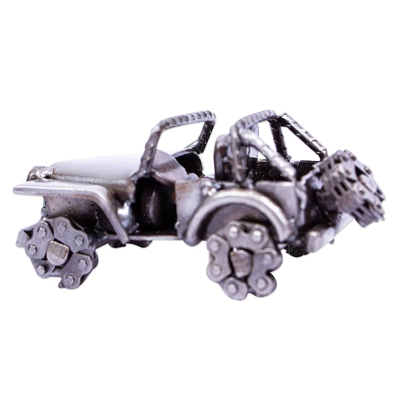 Novica Handmade Mini Rustic Jeep Recycled Auto Parts Figurine