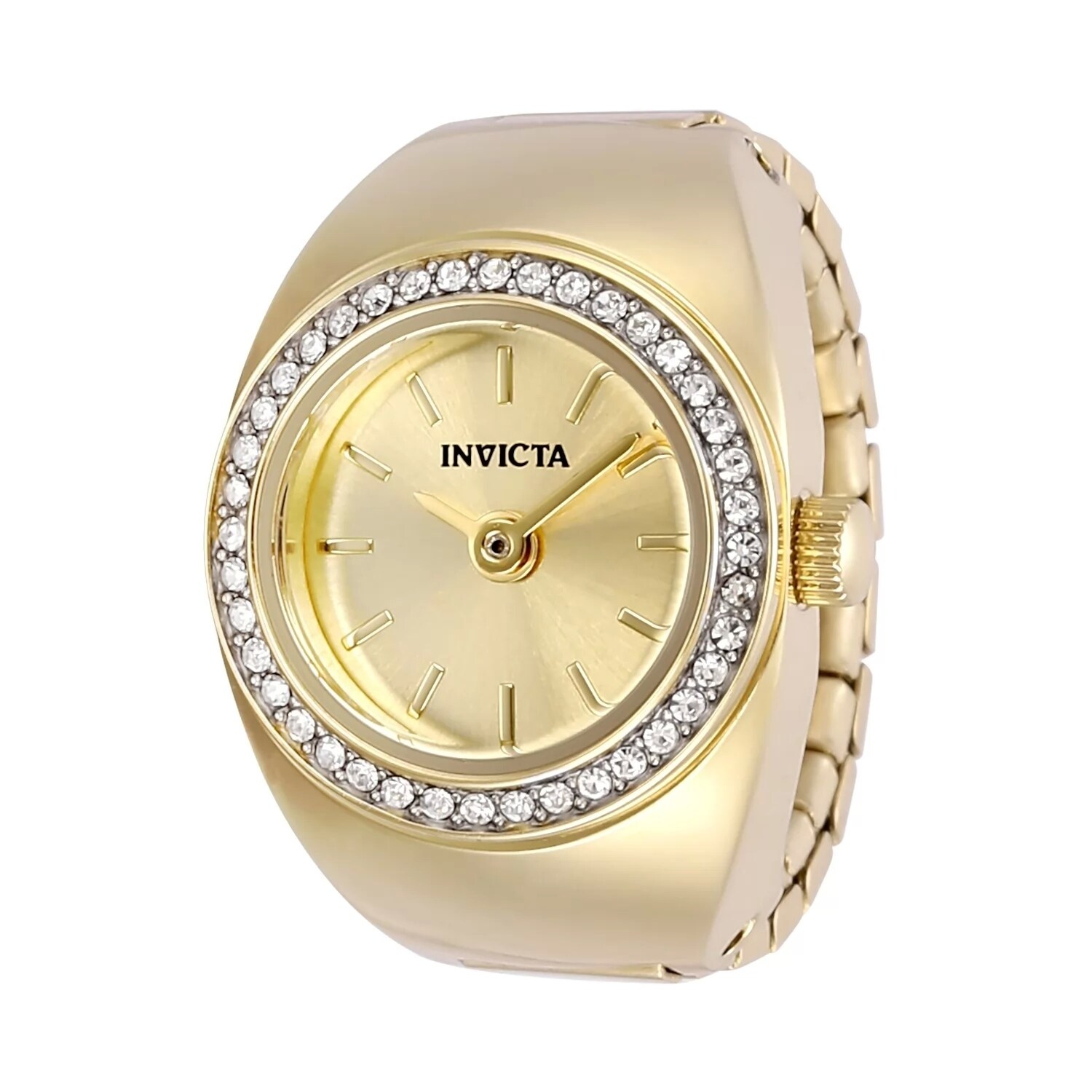 Invicta Women's 48944 Mini Quartz Multifunction Gold Dial Ring Watch