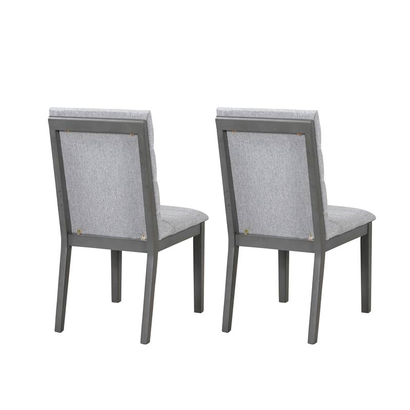 Modern 2 Piece Fabric Walnut Dining Chair with Cushion and Backrest for Dining Room, Kitchen Bedroom Living Room